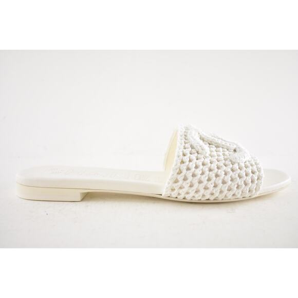 Chanel 24M White Crochet Knit Coco Beach CC Logo Mule Slide Slip Flat Sandal 41 - Picture 2 of 16
